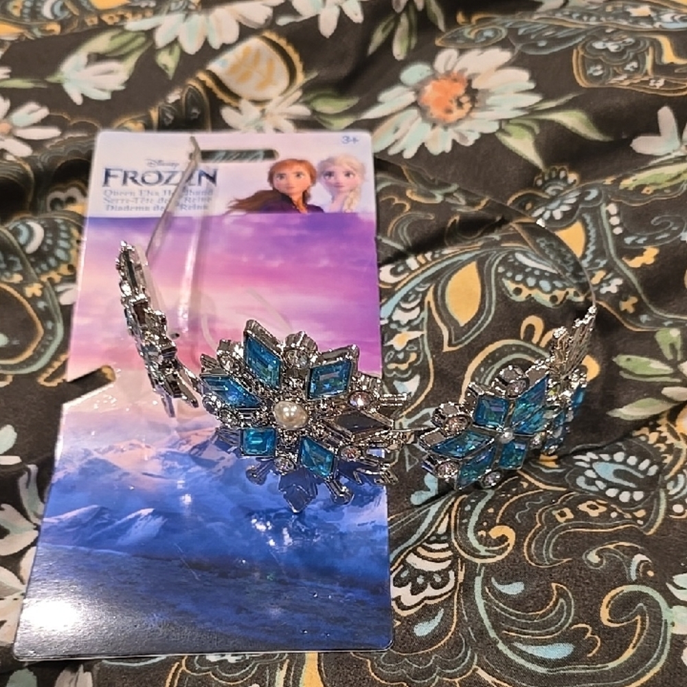 ❤️10/$16 New Disney Frozen Silver and Blue Tiara Metal Costume
